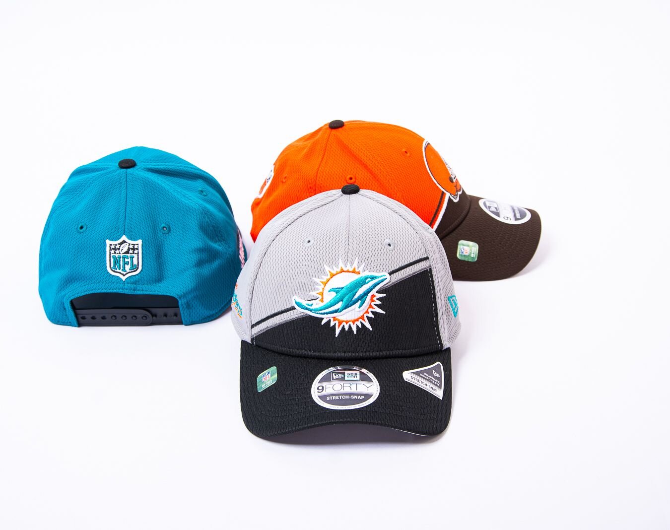 Miami Dolphins NFL 2023 Sideline New Era 9Forty Stretch Snap Team Cap