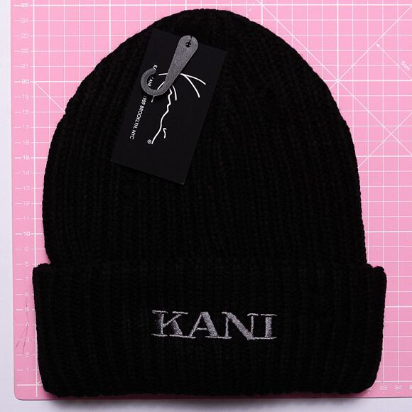 Kulich Karl Kani Small Retro Embro DamageBeanie black/grey