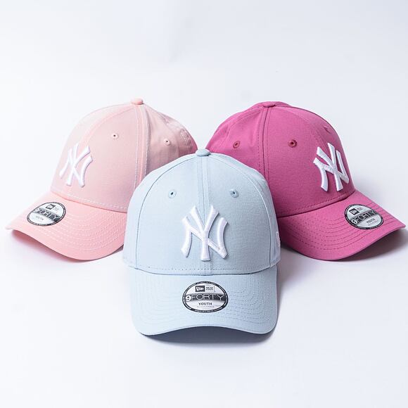 Dětská Kšiltovka New Era - 9FORTY League Essential - NY Yankees - Pastel Blue / White