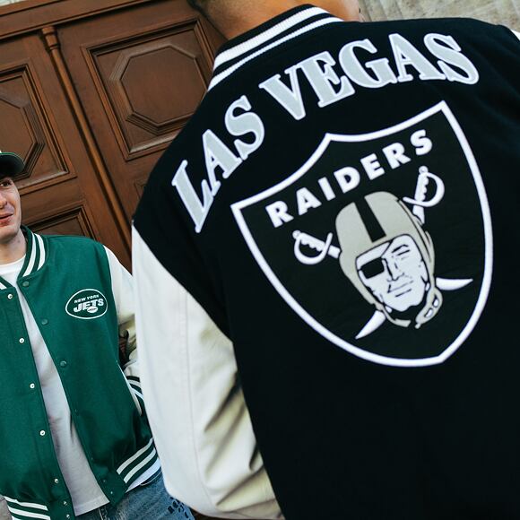 Bunda New Era - Patch Varsity - Las Vegas Raiders - Black / White