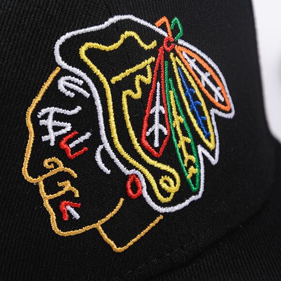 Kšiltovka Mitchell & Ness - Neon Logo Pro Snapback - Chicago Blackhawks - Black