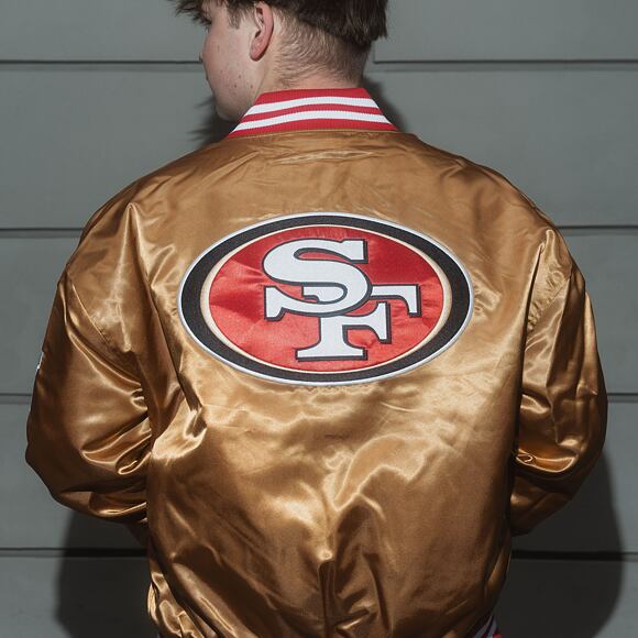 Bunda New Era - NFL Satin Bomber - San Francisco 49ers - BRZ / Scarlet