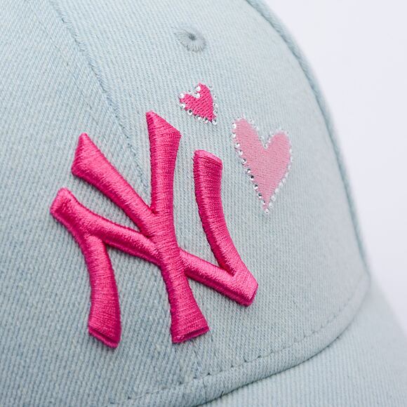 Dámská Kšiltovka New Era - MLB Denim Icon 9FORTY - NY Yankees - Pastel Blue / Pink