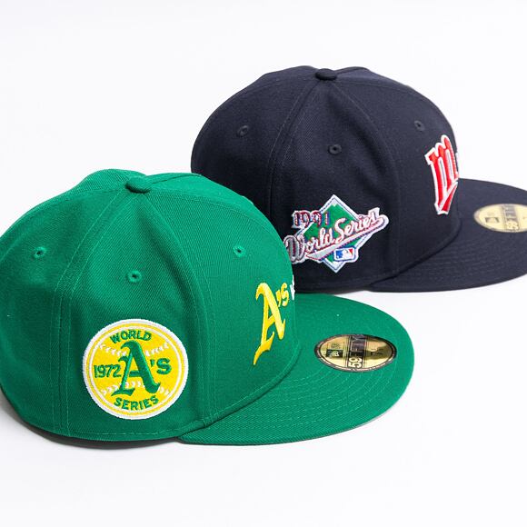 New Era 59FIFTY 1972 World Series Oakland Athletics VS Cincinnati Reds Fitted Kelly Green Cap