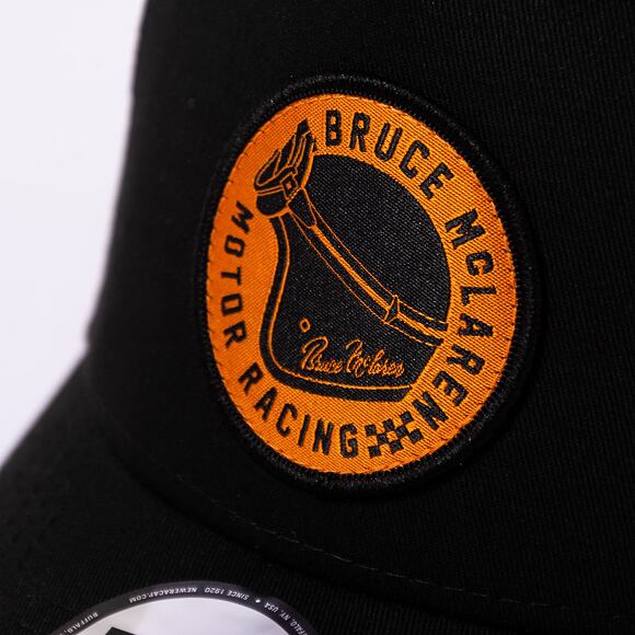 Kšiltovka New Era 9FORTY A-Frame Trucker Woven Patch McLaren Black / Orange