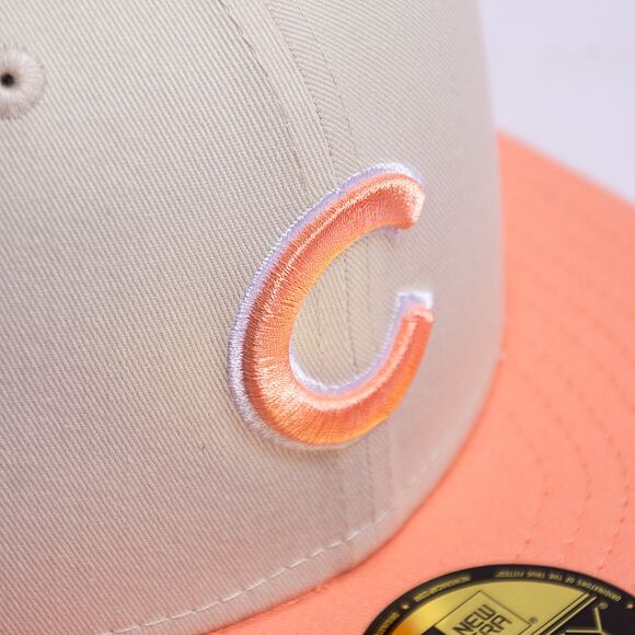 Kšiltovka New Era 59FIFTY MLB White Crown Chicago Cubs Cooperstown Off White / Peach