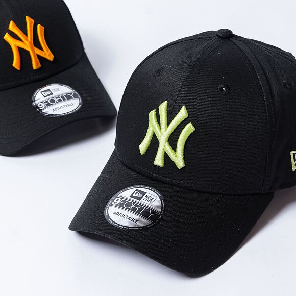 Kšiltovka New Era - 9FORTY League Essential - NY Yankees - Black / Neon Yellow