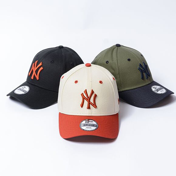 Dětská Kšiltovka New Era - 9FORTY Contrast - NY Yankees - Beige / Dark Red