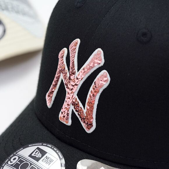 Dětská Kšiltovka New Era - 9FORTY Kids MLB Sequin - NY Yankees - Black / Pink