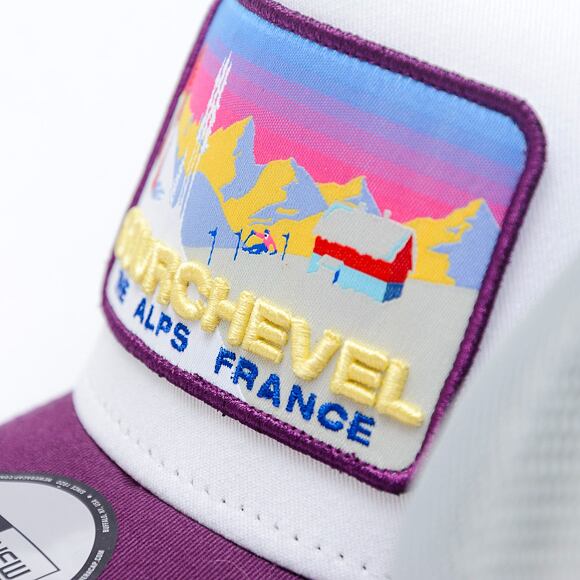 Kšiltovka New Era - 9FORTY A-Frame Trucker Ski Patch - Purple / White