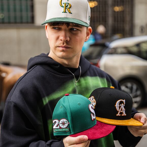 Kšiltovka New Era - 59FIFTY MLB Contrast Cord - Colorado Rockies - Stone / Green