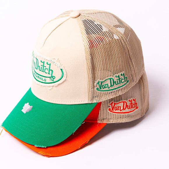 Kšiltovka Von Dutch Trucker Kalmar - Cotton Twill - Green/Cream