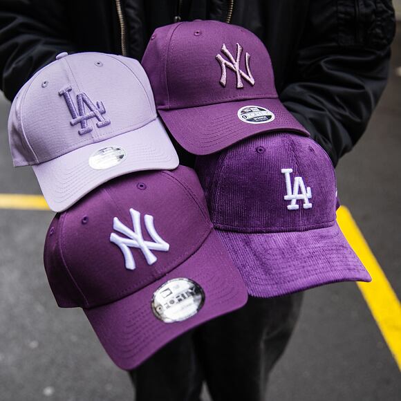 Kšiltovka New Era - 9FORTY MLB Cord - LA Dodgers - Purple / White