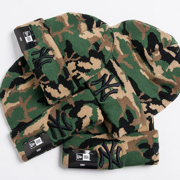 New Era Essential Camo Knit New York Yankees Toddler Woodland Camo/Black Kids Beanie