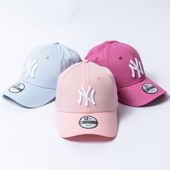 Dětská Kšiltovka New Era - 9FORTY Contrast Stitch - NY Yankees - Pink / White