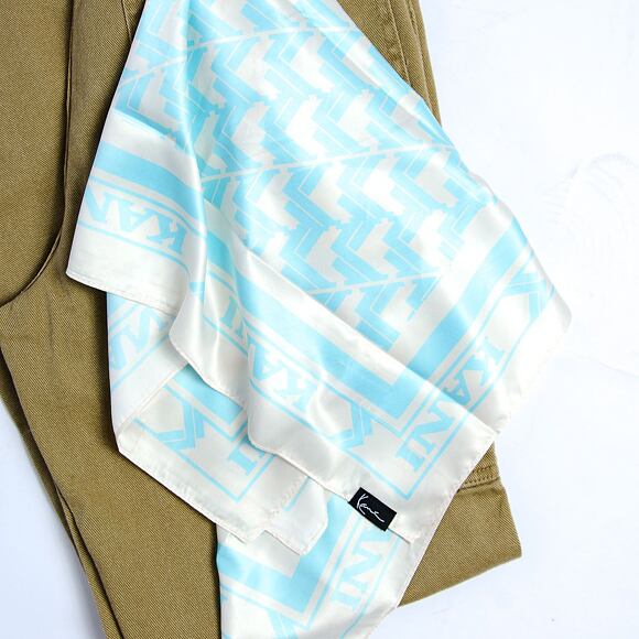 Šátek Karl Kani OG AOP Satin Scarf sand/light blue