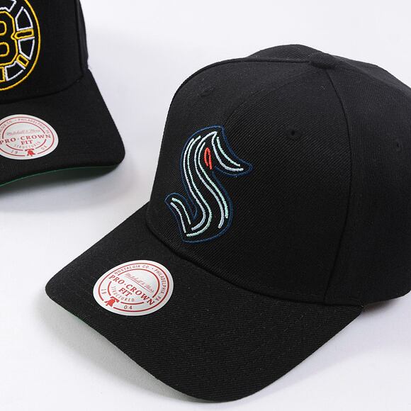 Kšiltovka Mitchell & Ness - Neon Logo Pro Snapback - Seattle Kraken - Black