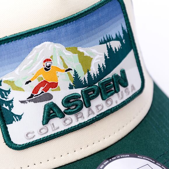 Kšiltovka New Era - 9FORTY A-Frame Trucker Ski Patch - Green / Off White