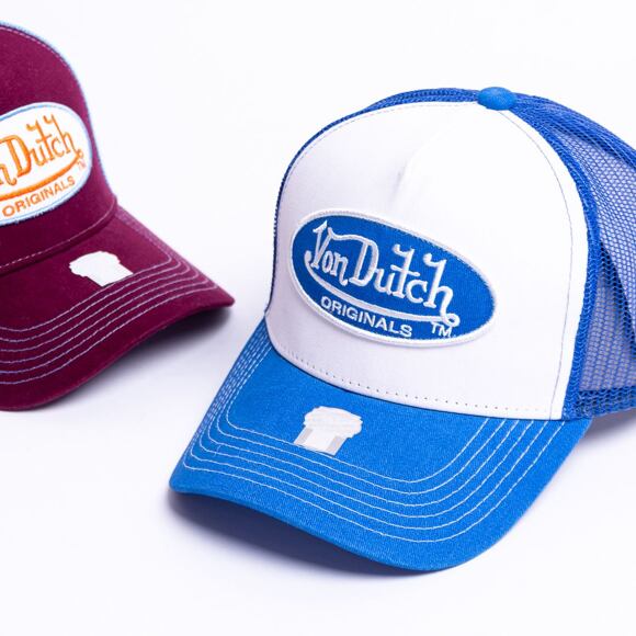 Von Dutch Boston Trucker Cotton Twill White/Blue Cap