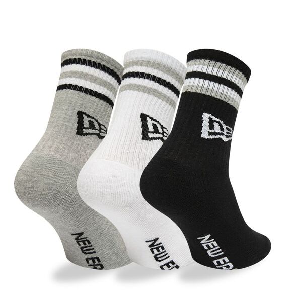 New Era Retro stripe Crew 3Pack Socks