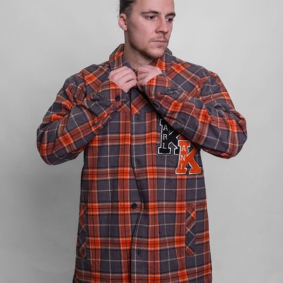 Karl Kani Chest Signature Heavy Flannel Overshirt cognac