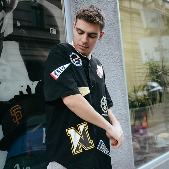 New Era Heritage Patch Jersey Black / Off White T-Shirt