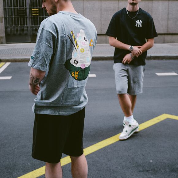 Kraťasy New Era Essential Shorts Heather Grey / White