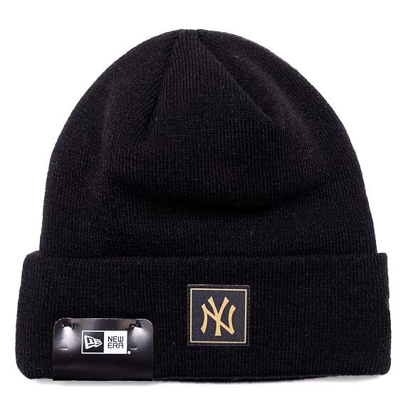 Kulich New Era MLB Metallic Badge Cuff Knit New York Yankees Black / Metallic Gold