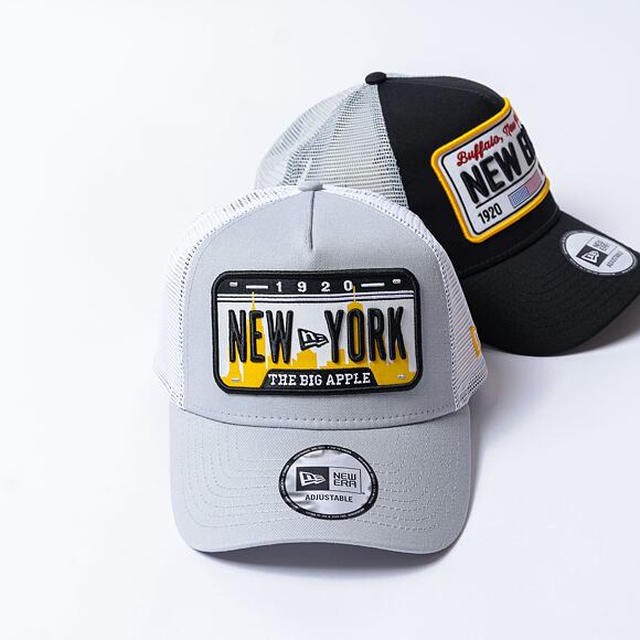 Kšiltovka New Era - 9FORTY Trucker Location Plate - New York - Grey