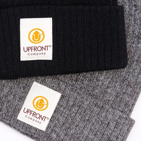 UPFRONT Stranded Beanie Dark Grey Melange