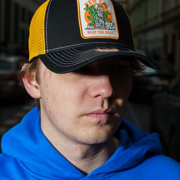 Kšiltovka New Era - Summer Patch 9FORTY Trucker - Black / Grilled Yellow