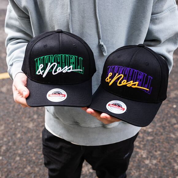 Mitchell & Ness Branded Zone Redline Stretch Snapback Purple/Yellow Cap