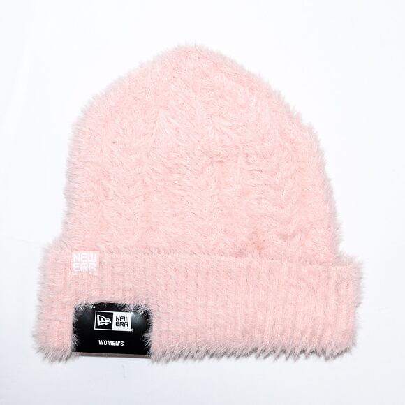 New Era Womens Fluffy Beanie Pink/White