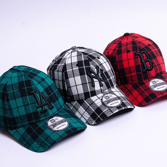 New Era 9FORTY MLB Plaid  Boston Red Sox Scarlet Red Cap