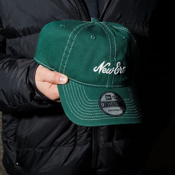 Kšiltovka New Era - Contrast Stitch 9TWENTY - Dark Green / White