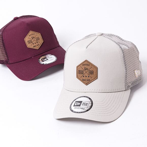 New Era 9FORTY A-Frame Trucker Heritage Patch Snapback Stone Cap