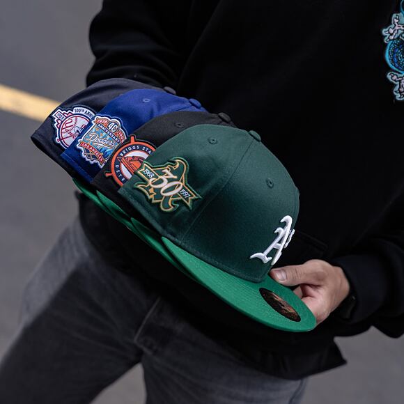 Kšiltovka New Era 59FIFTY MLB Team Color Oakland Athletics Cooperstown Dark Green / White / Kelly Gr