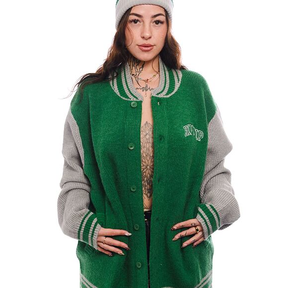 Svetr Rip N Dip - Team Spirit Varsity Cardigan  (Green/Grey)