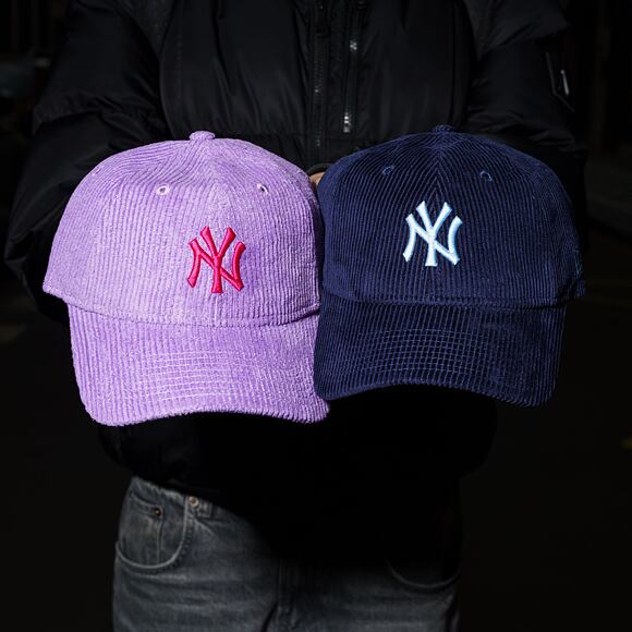 Dámská Kšiltovka New Era - MLB Cord 9TWENTY - NY Yankees - Purple / Energy Red