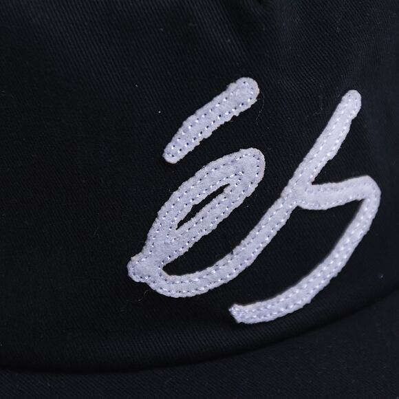 éS Script Applique Snapback 001 Black Cap