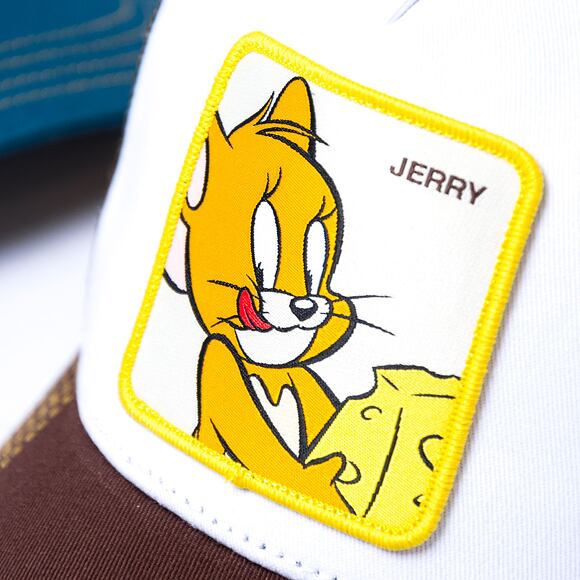 Kšiltovka Capslab Tom and Jerry Trucker - Cheesy Jerry - White / Yellow / Brown