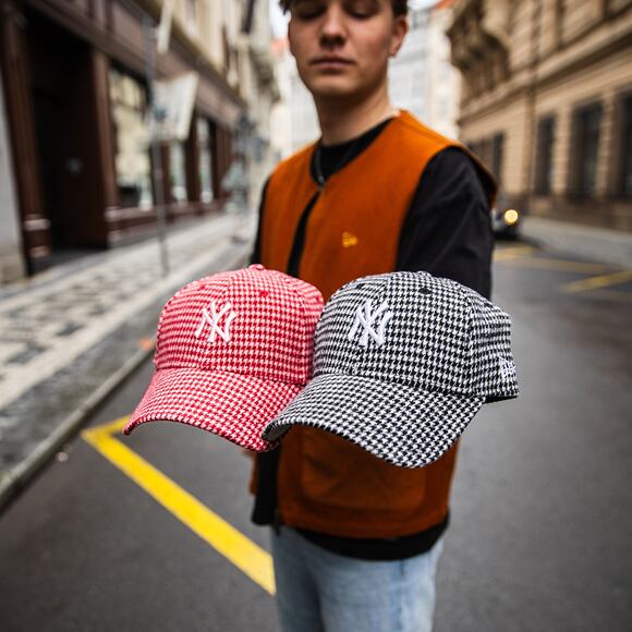 Dámská Kšiltovka New Era - 9FORTY Womens MLB houndstooth - NY Yankees - Pink / Scarlet