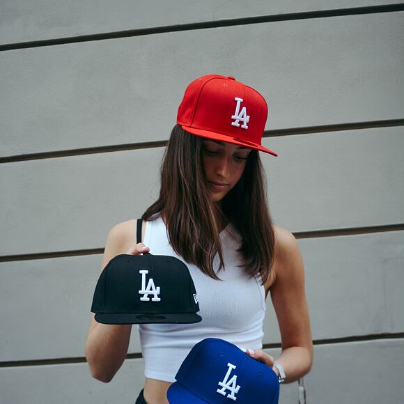 New Era 59FIFTY MLB Basic Los Angeles Dodgers Fitted Scarlet / White Cap