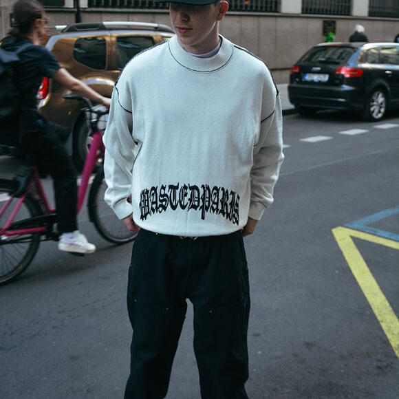 Svetr Wasted Paris Sweater WP Reverse Kingdom White/Black