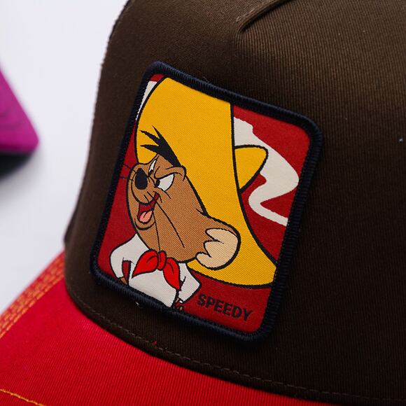 Kšiltovka Capslab - Trucker Looney Tunes - Speedy - Brown/Red