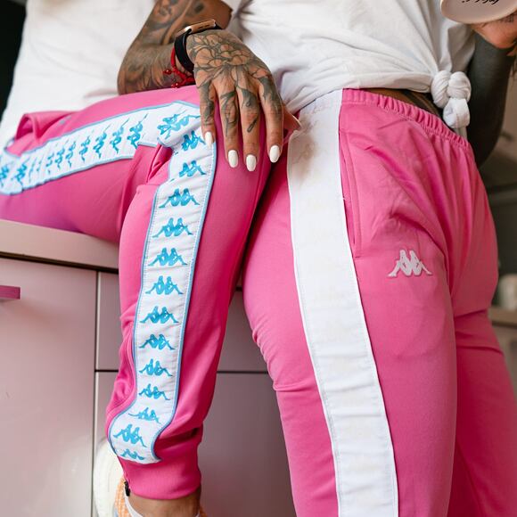 Kappa 222 BANDA WRASTORIA Slim Fuchsia Light/White Womens Sweatpants