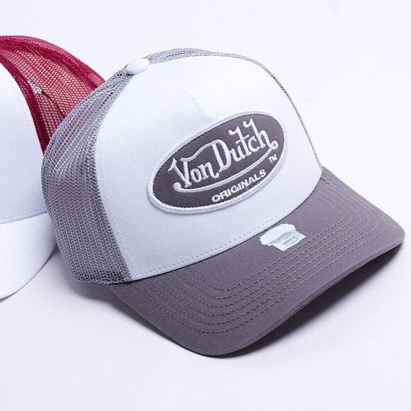 Von Dutch Boston Trucker Cotton Twill WHITE/GREY Cap