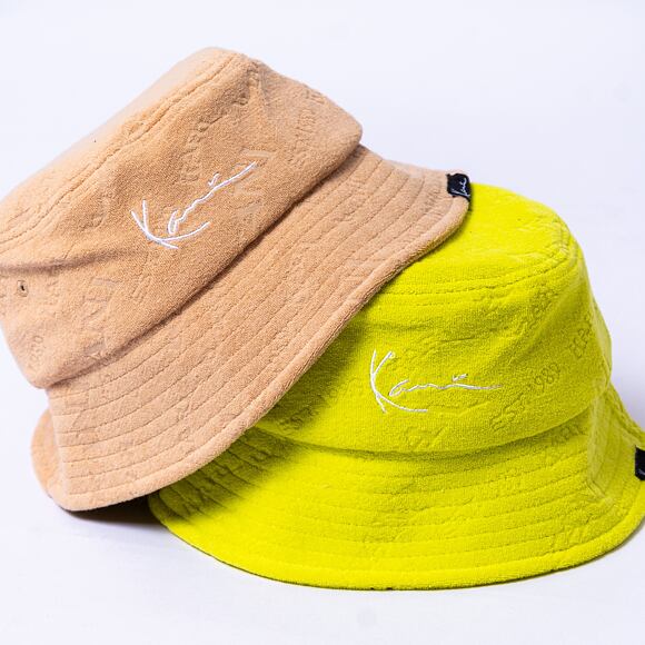 Klobouk Karl Kani Signature Frottee Bucket Hat sand