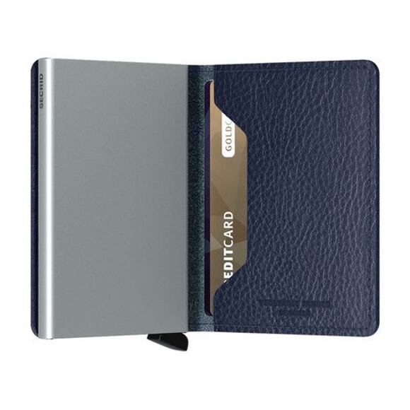 Secrid Slimwallet Vegetable Tanned Navy-Silver