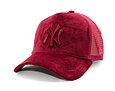 Kšiltovka New Era - MLB Velour 9FORTY Trucker - NY Yankees - Burgundy